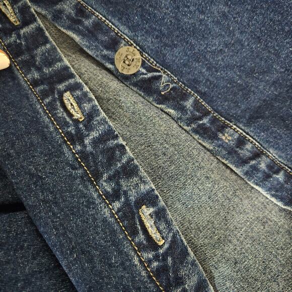 Vintage JLNY Bib Overalls Dress Denim Straps Buckle Straight Maxi Cotton Medium - Picture 15 of 16